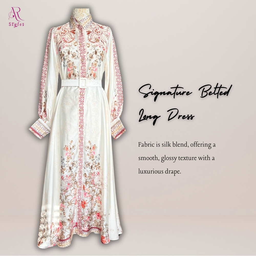 NWT Signature Belted Long Dress